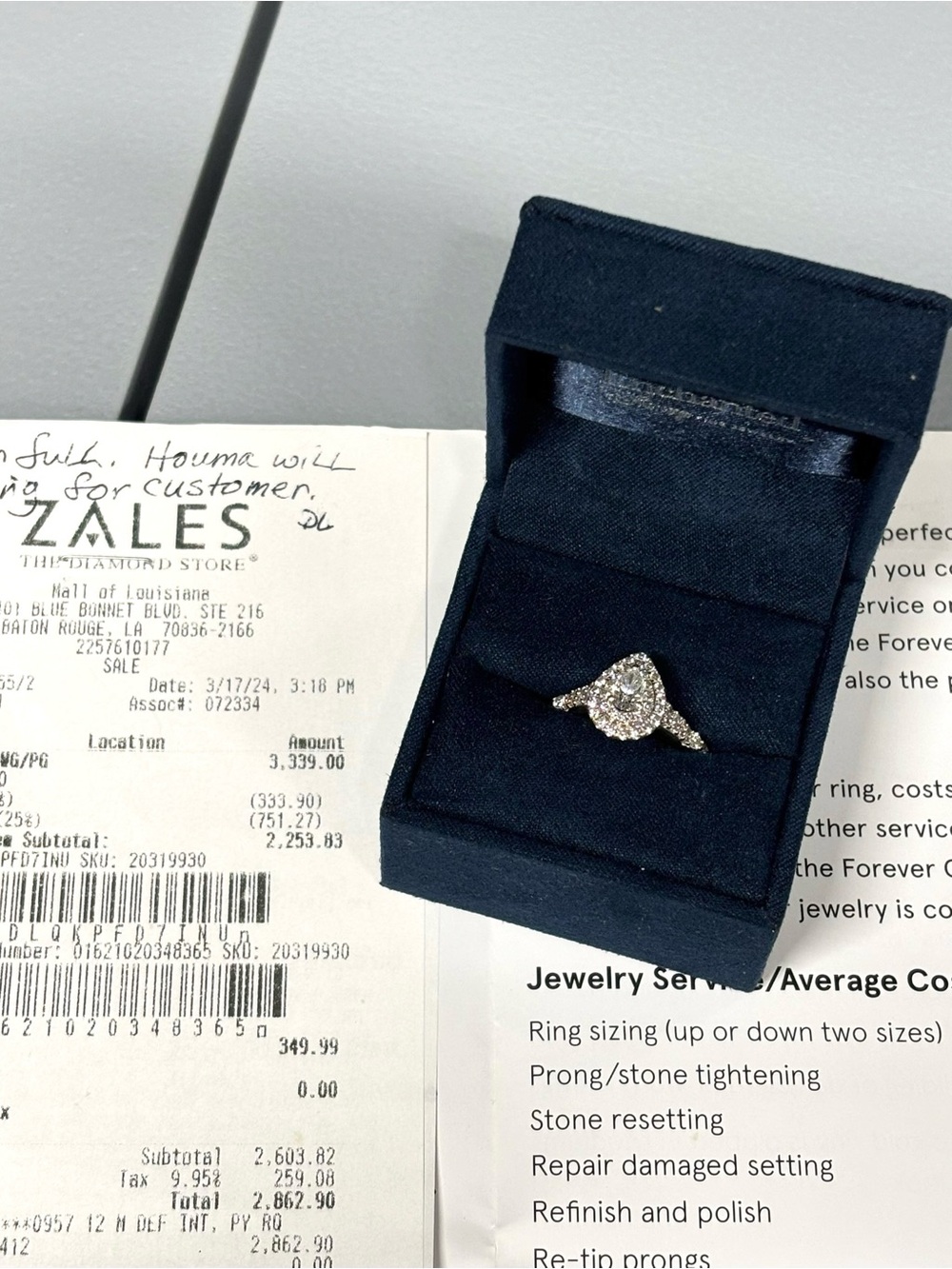 Enchanted Disney Ariel 1 CT Diamond Pear Shaped 14K White Gold Ring - Size 7